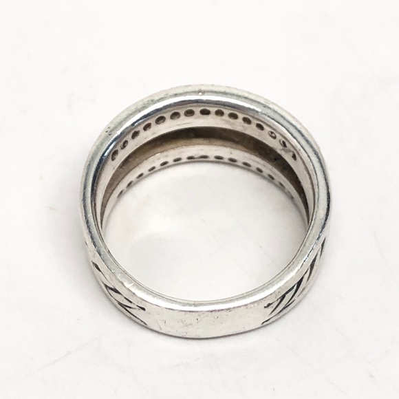 David Yurman Diamond Thoroughbred Cable Band Ring .925 - Picture 9 of 10